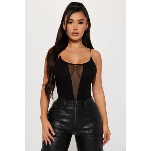 Bozzolo Just Can't Get Enough‎ Thong Bottom Mesh Bodysuit Black Size M RefFNB3 - Picture 7 of 7